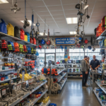 full båtbutik, massor av tillbehör och produkter för båtar